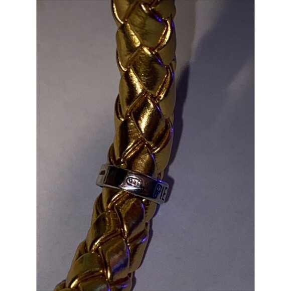 Pietro Balestro Gold Colored Rope Bracelet Sterling Silver Piece Pearl Ends - Picture 5 of 7